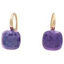 Pomellato earrings, Nudo Classic, two golds and amethysts.