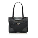Tessuto & Leather Trimmed Handbag - Prada