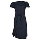 Vestido midi Vivienne Westwood com amarração frontal em nylon azul marinho