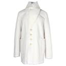 Joseph Lyne Reversible Shearling Coat in White Leather