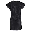 Vestido mini camiseta estampada com textura trançada Balenciaga em algodão preto