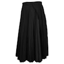 Jupe mi-longue plissée électrique Sacai en polyester noir
