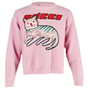 Felpa Gucci Logo Cat in cotone rosa