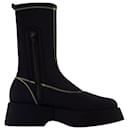 Retro Flatform Ankle Boots - Ganni - Synthetic - Black