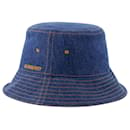 MH Washed Denim Bucket Hat – Burberry – Baumwolle – Washed Indigo