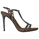Rene Caovilla Embellished Strappy Sandals in Beige Leather