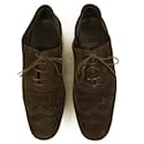 Louis Vuitton LV Zapatos Oxford perforados de ante marrón para hombre con cordones 7