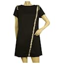 Zadig & Voltaire Ranon Black Jacquard Studded Short Sleeves mini dress size S