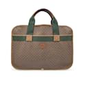 Vintage Beige Monogram Canvas Web Briefcase Handbag - Gucci