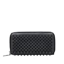 Christian Louboutin Studded Leather Zip Wallet Leather Long Wallet in Good condition