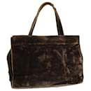 PRADA Hand Bag Velor Brown Auth bs5451 - Prada
