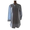 Shirt dress, porcelain blue silk, taille 1. - Isabel Marant