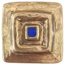Broche Elisabeth Riveiro em Bronze e Pequena Pedra Azul - Autre Marque