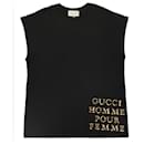 NWT Gucci Oversized Homme Pour Femme Camiseta preta com lantejoulas