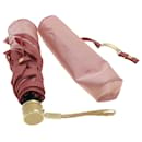 Guarda-chuva dobrável de lona macadame CELINE Nylon rosa original9495 - Céline