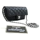 CHANEL Flap Phone Holder With Chain Bag Black Crossbody Clutch - Chanel