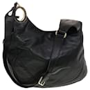 GUCCI GG Canvas Guccissima Shoulder Bag Leather Black 203503 Auth am4377