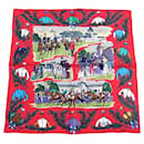 NEW HERMES GAVROCHE SCARF CHAMP DE COURS A CHANTILLY DE TAQUOY SCARF - Hermès