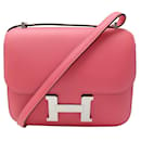 NEUF SAC A MAIN HERMES MINI CONSTANCE III CUIR EVERCOLOR ROSE AZALEE HAND BAG - Hermès