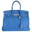 HERMES BIRKIN BAG 35 mykonos blue - Hermès