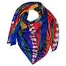 Sciarpa di seta HERMES "larubizana-lo scudo della bellezza" Multicolore-100681 - Hermès