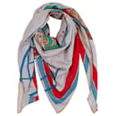 Shawl 140 cashmere and silk HERMES ”coupé de gala” multicolored100607 - Hermès