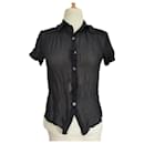 Chemise, soie noire,taille S; - Eric Bompard