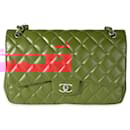 Chanel Red Quilted Lambskin Classic Jumbo Double Flap Bag