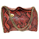 Stella MacCartney Snake Pattern Chain Shoulder Bag Leather Red Auth am4359 - Autre Marque