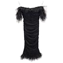 Dolce & Gabbana Ruched Off-Shoulder Dress in Black Polyamide