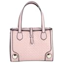 Bottega Veneta Monaco Double-Handle Woven Tote Bag in Pink Calfskin Leather