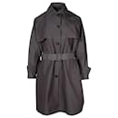 Prada Belted Trench Coat in Grey Cotton