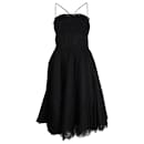 Dolce & Gabbana Vestido de renda franzido em algodão preto