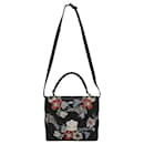Bolso satchel con bordado floral de Alexander McQueen en cuero negro - Alexander Mcqueen