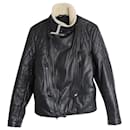 Givenchy Shearling-Trimmed Quilted Jacket in Black Leather