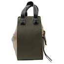 Loewe Medium Hammock Bag in Beige, Green and Black Calfskin Leather