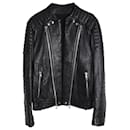 Balmain Moto Biker Jacket in Black Lambskin Leather