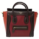 Celine Nano Luggage Tote Bag in Red and Black Calfskin Leather - Céline