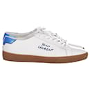 SAINT LAURENT SL06 Sneakers in White and Blue Leather - Saint Laurent