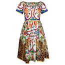 Vestido Mayólica de Dolce & Gabbana en Algodón Multicolor