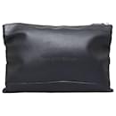 Navy Clip Leather Clutch Bag 373834 - Balenciaga