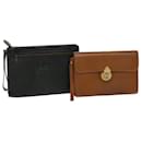 Burberrys Clutch Bag Leather 2Set Black Brown Auth bs5495 - Autre Marque