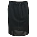 Akris Punto Black Drawstring Adjustable Elastic Waistband Skirt