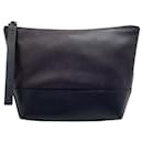 Marni Black Leather Zippered Pouch