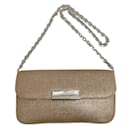 Judith Leiber Gold Tweed Raffia Bag with Mother of Pearl Clasp
