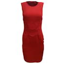 Vestido formal Dolce & Gabbana renda vermelha sem mangas sem manga crepe