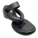 Sandalias de plataforma acolchadas de cuero negro Jil Sander