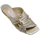 Jimmy Choo Narisa Champagner-Gold flache Slide-Sandalen