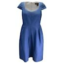 Blaues Louis Vuitton-Chambray-Kleid aus Leinen und Baumwolle mit Flügelärmeln