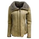 Vespucci Taupe Full Zip Shearling Jacket - Autre Marque